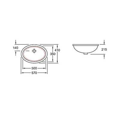 Basin Under Counter V&B Evana Wh - Image 2