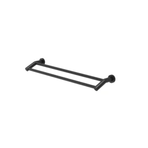 Cosmo Towel Rail 600Mm Double Black Metal 306129B