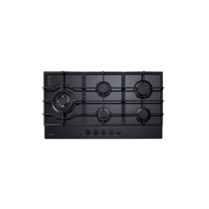 Euro 90Cm Black Glass Gas Cooktop Lh Wok Ect900Gbk2