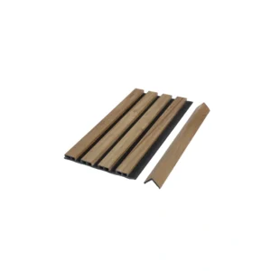 4P Teak & Black PVC Wall Cladding
