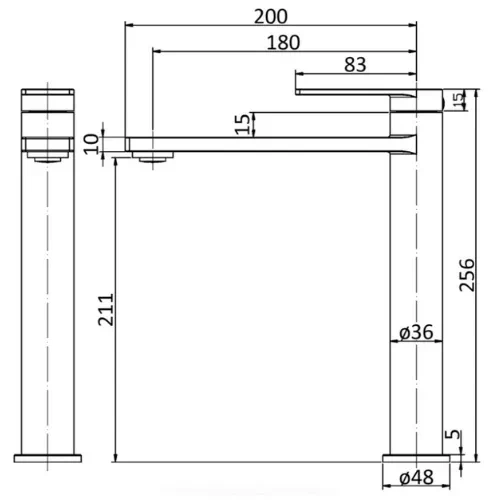 Mixer Peak Flat Basin High Rise Blk - Image 2