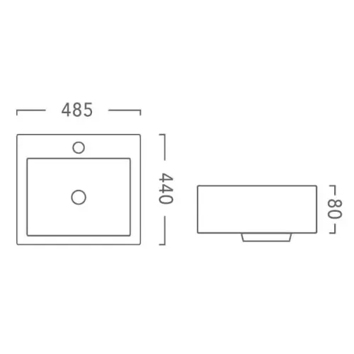 Basin Above Counter Plaza 1 Th W/ O/Flow Less P&W - Image 2