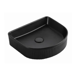 Archie D Shape Fluted Basin Matte Black OT 4136 CMB