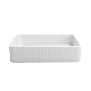 Hudson Square Fluted Basin 520x320 White OT5232CONW