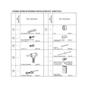 RINNAI INSTALLATION KIT FOR 1 PANEL SP200B/SP250B